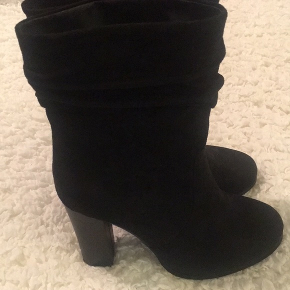 Black Faux Suede Ankle Booties - Picture 8 of 8